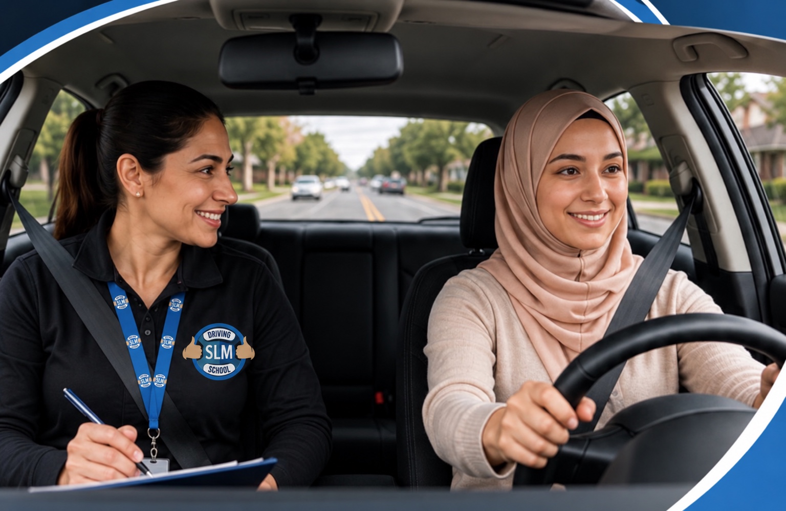 SLM Driving School instructor coaching a student driver in Ottawa